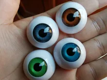 Mxfans-Muñeca acrílica de media ronda, 8 Uds., 26mm, oso artesanal, Ojos de plástico, globo ocular para Halloween