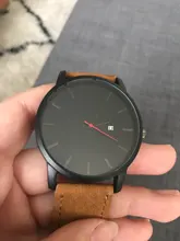 Reloj de lujo de cuero para Hombre, pulsera negra de acero inoxidable ultrafina, Reloj Masculino