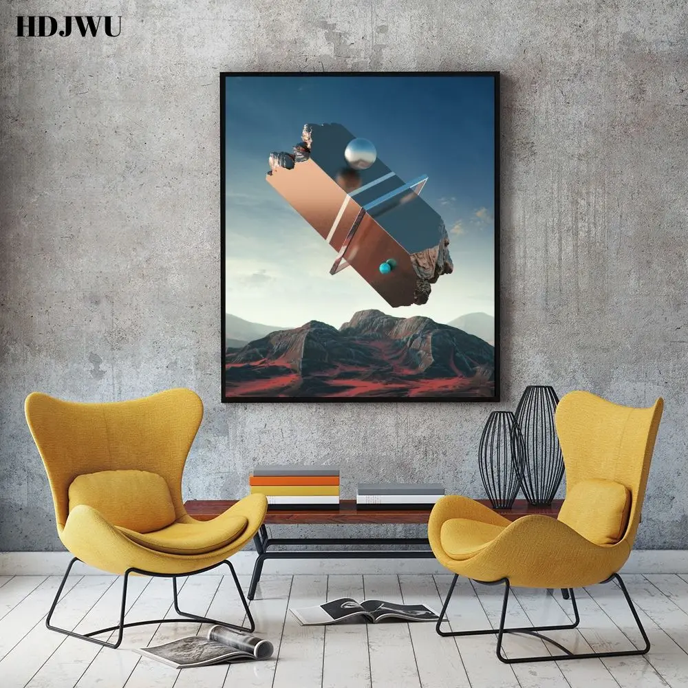 Geometric Shape Polyscape Mountain Abstract Painting Wall Picture Printing Posters for Living Room Hotel Decor DJ178 | Дом и сад