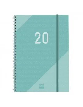 

SPIRAL AGENDA YEAR TURQUOISE WEEK UPRIGHT VIEW E40 219X297X9 MM 2020 FINOCAM