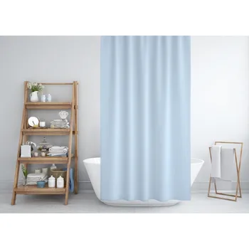 

Zethome 0010 Blue Shower Curtain 180 x 200 cm Modern Design Polyester Fabric Waterproof Washable Mould (71" x 78")