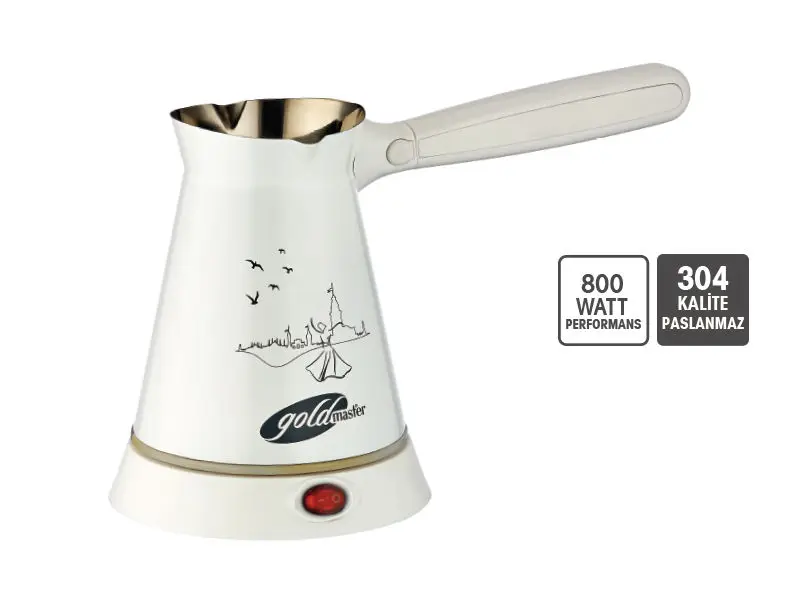 

QUALITY TURKISH TRADEMARK - GOLDMASTER GM-7324 ISTANBUL - WHITE ELECTRIC TURKISH COFFEE MACHINE - CARGO INCLUDED