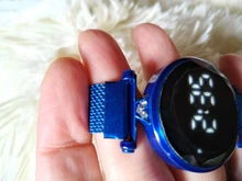 Relojes magnéticos digitales de lujo para mujer, de acero inoxidable, dorado, rosa, LED, de cuarzo, femenino