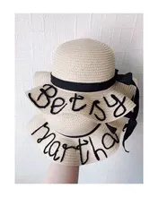 Sombrero de paja para niña y niño, gorra de paja ondulada decorada con cinta negra, Sombrero de Panamá, gorro de Sol para niño, sombreros de playa para bebé