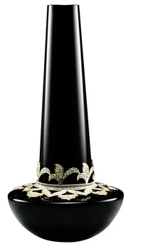 

Mons Igneus Speculo Filigree Vase with Silver Wire in Filigree Patterns and Handmade Black Colored Glass Limited Edition