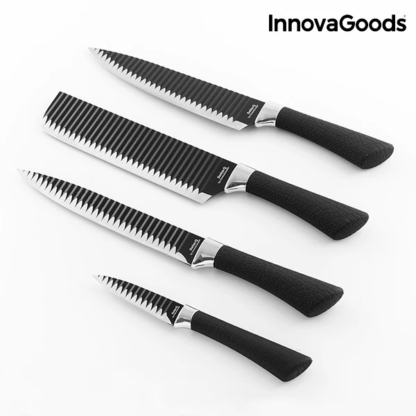 InnovaGoods Swiss · Q Namiutsu Набор ножей с черной акулой(4 шт