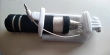 Mini palo de Selfie con botón y cable, Material de algodón, monopié Universal para teléfono móvil, gran oferta