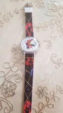 Disney-reloj de cuarzo de cuero para niños, cronógrafo de Spiderman flash, regalo de cumpleaños
