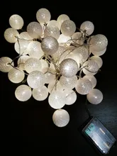 Lights-String Garland Cotton-Ball Led Wedding Party Christmas Outdoordiy Holiday 5M Crib