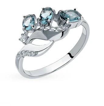 

Silver ring with crystals and cubic zirconia sunlight sample 925