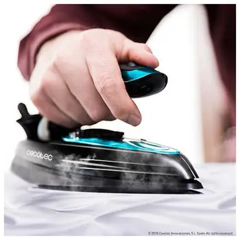 

Cecotec GoForce 8000 Folding Titanium, Steam-Dry Travel Iron, Black, Blue, 60 ML, 1200W, Foldable, Cable 1,9 M