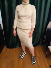 Skirt Suit Knitting MVGIRLRU Two-Piece Women's Sweater Costume