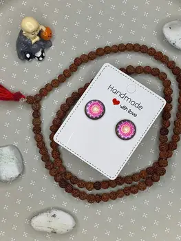 

Stud earrings handmade series Indian Buddha
