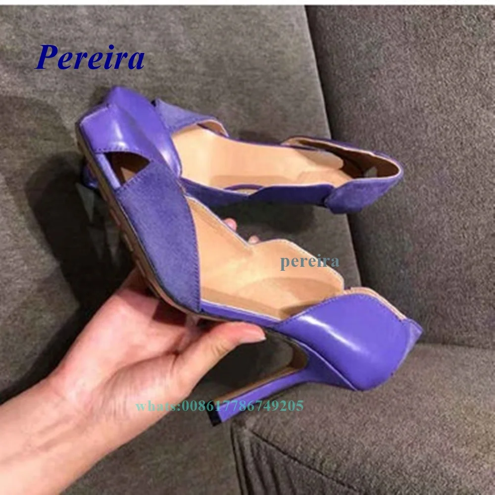 Square Toe Hollow Pumps 2022 New Designer Women Shoes Cut Out Stiletto High Heels Side Air Buckle Purple Black Summer Shoes Sexy