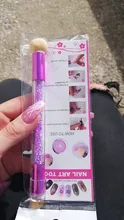 Cabezal de esponja Dual, sello de silicona gradiente, cepillo de pluma para uñas, mango de polvo brillante para esmalte de Gel de uñas, estampado floreado, SA944, 1 Uds.