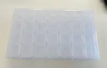 Mordoa-caja de almacenamiento de cuentas de plástico transparente con 28 ranuras, caja organizadora para herramientas de manicura de decoración de uñas, expositor de joyería