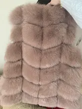 Vest Jacket Real-Fur-Coat Natural Winter Fashion Womens High-Quality Luxurious Fox-Fur