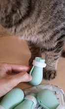 De silicona de aseo suministros Anti-arañazos zapatos para gatos ajustable Gato botas baño lavado garra zarpa de gato Protector de la cubierta