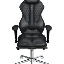 Офисное кресло KULIK SYSTEM ROYAL Черный Компьютерное кресло Облегчение и комфорт для спины 5 зон контроля позвоночника