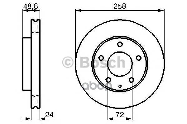 Диск Тормозной Передний Mazda 626(Ge, Gf) 0986478227 Bosch арт. 0986478227