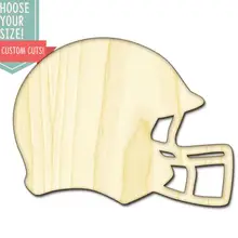 10 шт., футбольный шлем, размер на заказ, лазерная резка, Деревянные Художественные принадлежности для рукоделия, Настенный декор, свадебная детская спортивная игра DCS0693