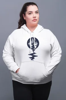 

Angemiel Wear Mountain River Motifs White Women 'S Hooded Sweatshirt