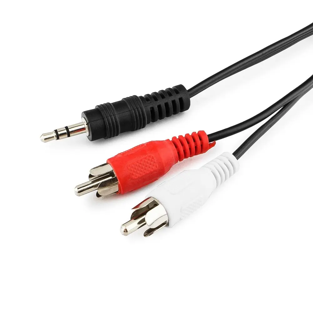 Audio Cable | 3 5mm male - 2x RCA 2.50 meters black --- stereo jack TRS Электроника
