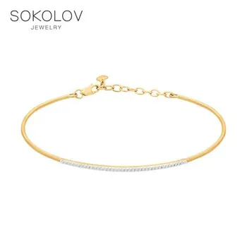 

Bracelet hard SOKOLOV gold with diamonds fashion jewelry 585 women's male