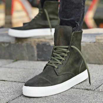 

Knack 022 Sports Boot Khaki Color ,High Quality 100% Vegan Leather Men Boots. Shoe Boot, Sneaker , Chaussure , Uomo , Young Man , Chaussures De Jeunes Hommes , Leather