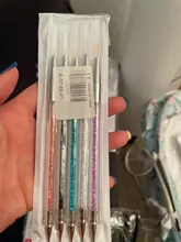 5 unids/set uñas arte pluma 2 en 1 doble termina salpican dibujo pintura Gel UV de polaco cepillo de uñas de arte puntillo herramientas