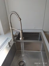 Grifos de latón para fregadero de cocina, escobilla, Palanca única, resorte extraíble, mezcladores, agua fría y caliente, grúa 9009