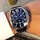 Reloj de pulsera de acero inoxidable para hombre, cronógrafo de cuarzo, con calendario completo, correa de cuero, para negocios, marca superior, 2021