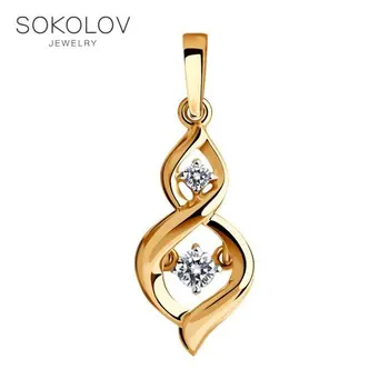 

Pendant SOKOLOV gold fashion jewelry 585 women's male, pendants for neck women