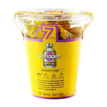 

Serum for face with collagen may Island 7 days collagen ampoule 12 PCs of 5 ml