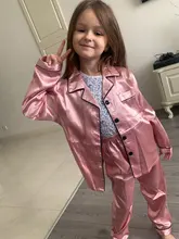 Pijamas de manga larga para niñas, otoño e invierno, conjunto de seda, chándal, 2019