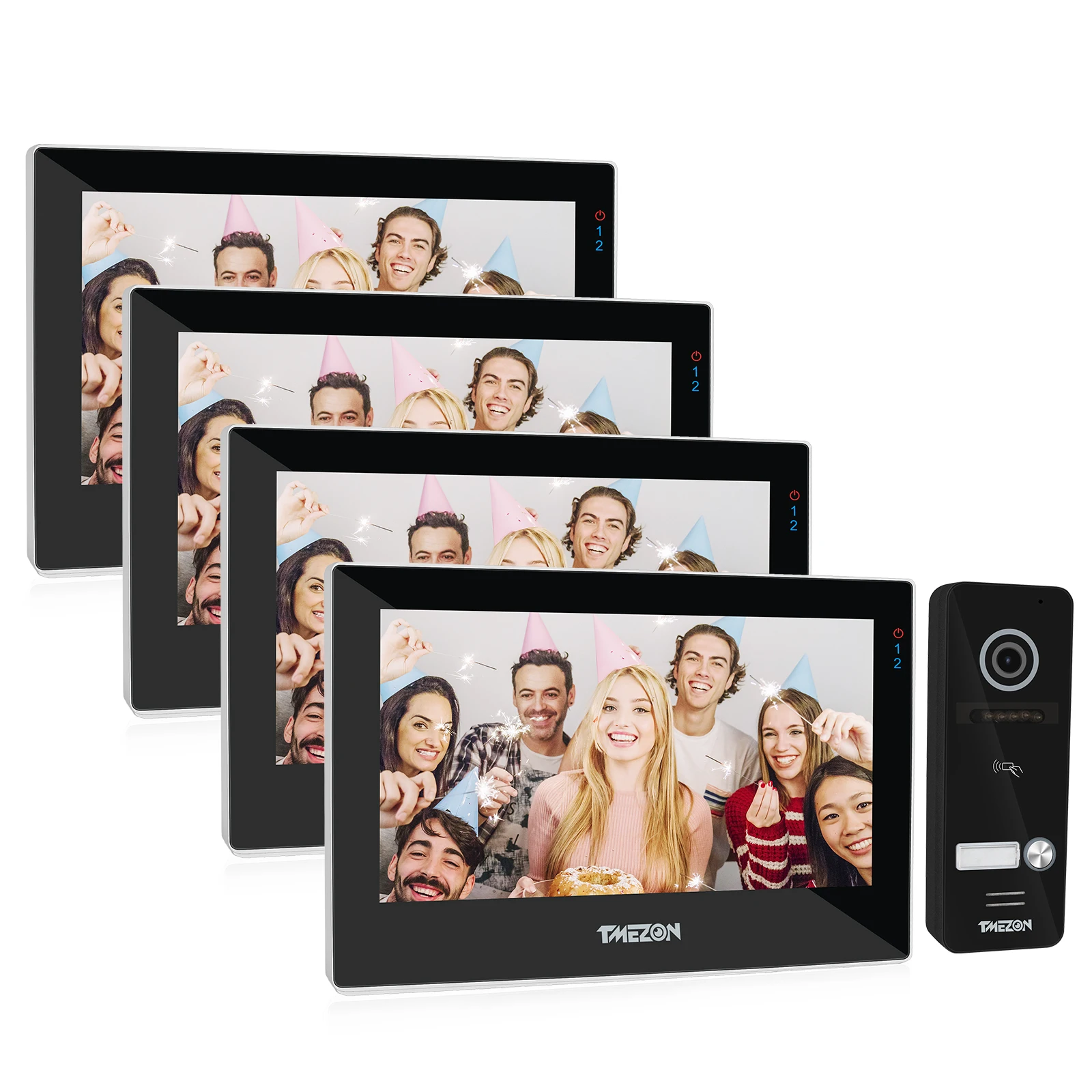 screen intercom TUYA TMEZON WiFi Video Doorphone Doorbell Intercom 7 Inch 1080P Touchscreen Monitor WithWired Camera(2M1C) APP/Swipe Card Unlock gate intercom systems with camera Door Intercom Systems