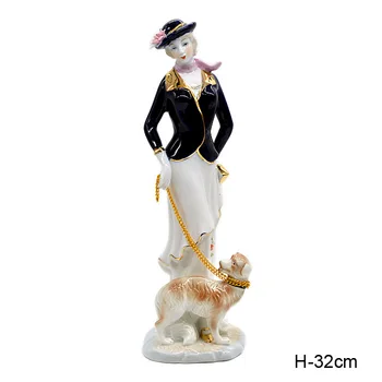 

Figurine lady with a dog 32 cm