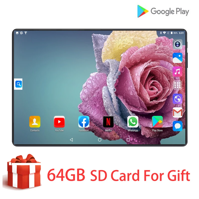 DHL,, 10 дюймов, 4G, LTE, планшет с функцией звонка, ОС Android 9,0, Восьмиядерный, 6G+ 128G HD, 1280x800, 3G, 4G, две sim-карты, планшет, 10,1