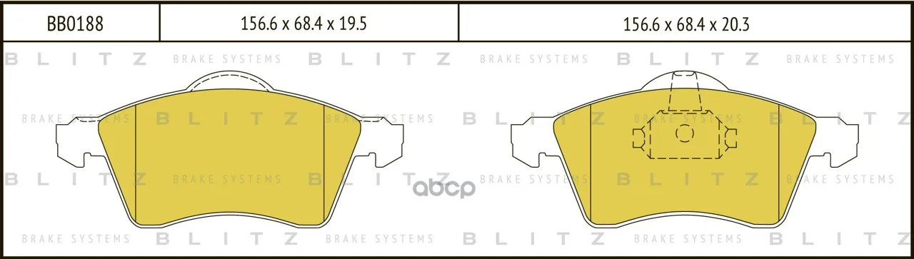 Колодки Тормозные Дисковые Vw Transporter T4 95- Blitz арт. BB0188