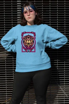 

Angemiel Wear Framed Lion Blue Women Sweatshirts