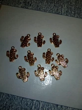 10 Uds. De dijes de Cactus de aleación de Zinc y Metal de tres colores, 15x20mm, aptos para joyería médica, dijes colgantes de plantas