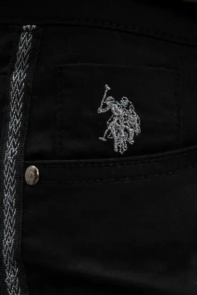Черный U.S. POLO ASSN. Узкие брюки для девочек - Цвет: Черный