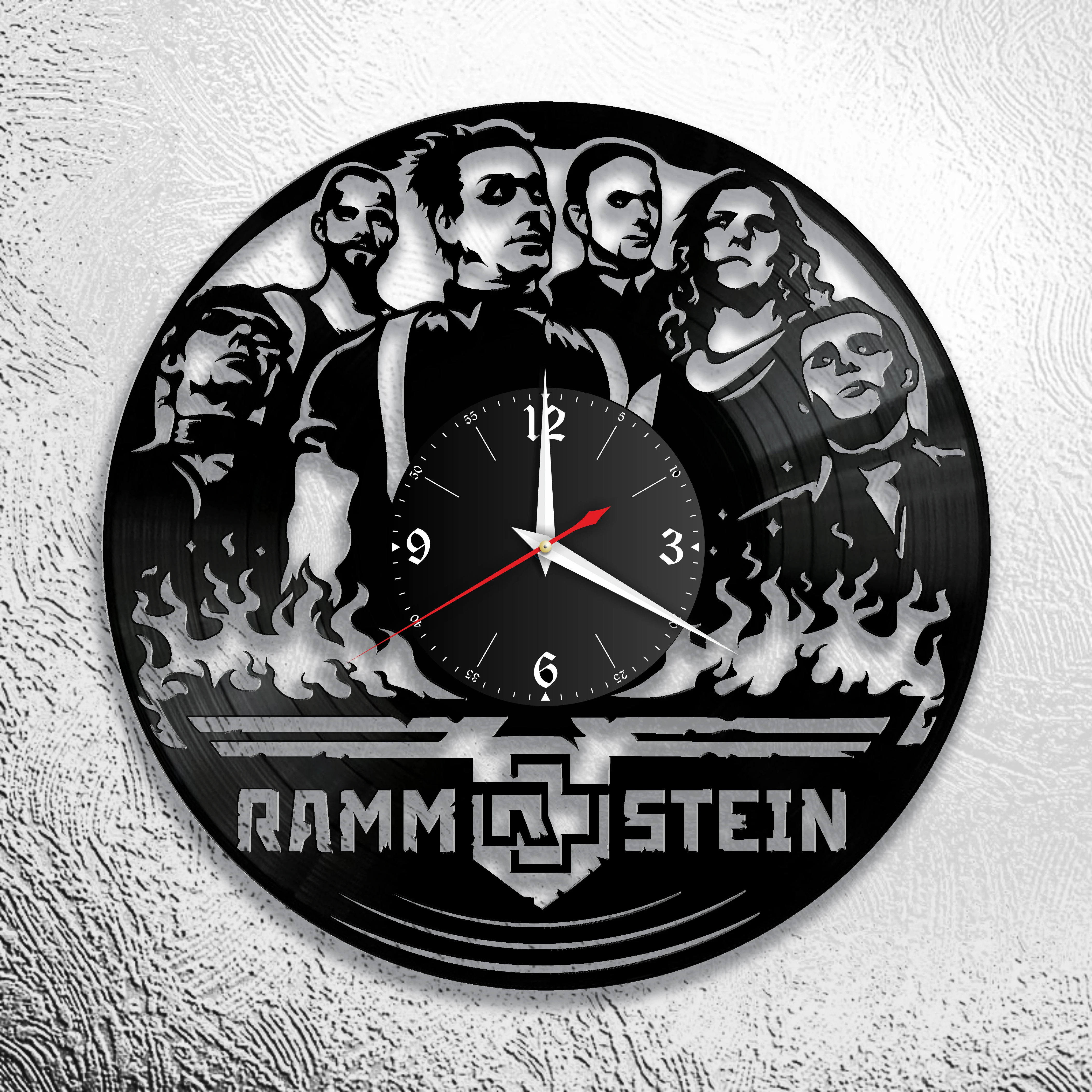 Rammstein часы из винила настенные виниловой пластинки ретро Rammstein|Настенные часы| |