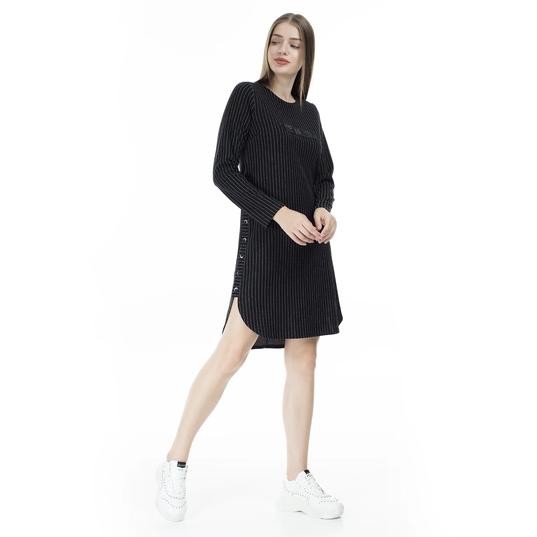

Via Dante Button Detail Striped Dress WOMEN DRESS 19204000111VD