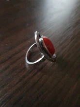 Kinel-anillo rojo de boda étnico para mujer, sortija tibetano Retro de plata, mosaico de cristal negro, joyería Vintage 2020