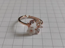 Anillo de flor de cristal exquisito, joyería de moda con carácter, anillo de apertura hembra versátil de amor dulce