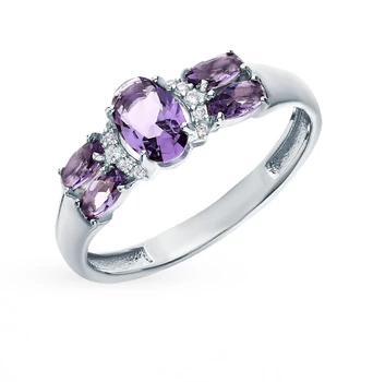 

Silver ring with crystals and cubic zirconia sunlight sample 925