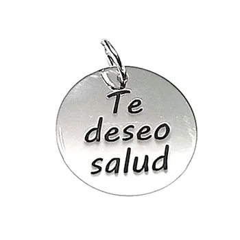 

Pendant 925 sterling silver m smooth 21mm. Disk I WISH YOU HEALTH [AA7783]