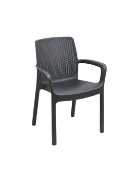 

Armchair stackable imitation rattan anthracite