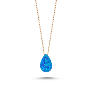 

KUTAYDAN Opal Stone Drop Pendant 925 Sterling Silver